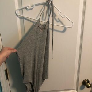 grey embroidered bodysuit